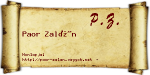 Paor Zalán névjegykártya